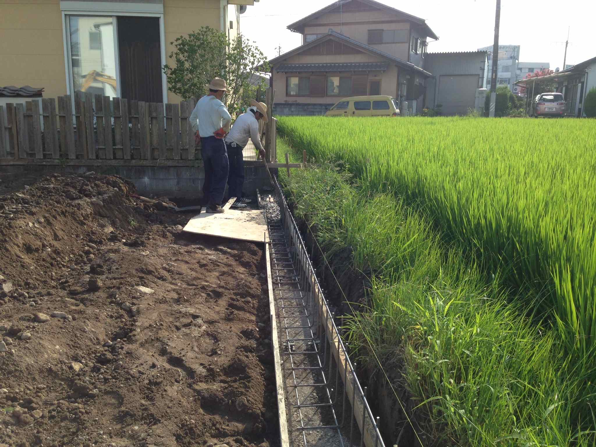 岐阜県土岐市で造成工事と個人宅の土留めブロック